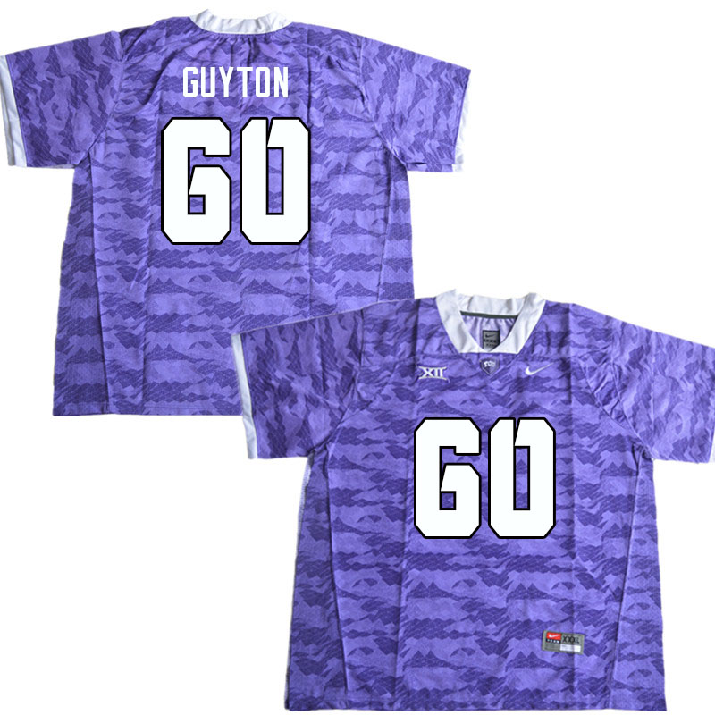 Men #60 Tyler Guyton TCU Horned Frogs College Football Jerseys Sale-Purple Limited - Click Image to Close